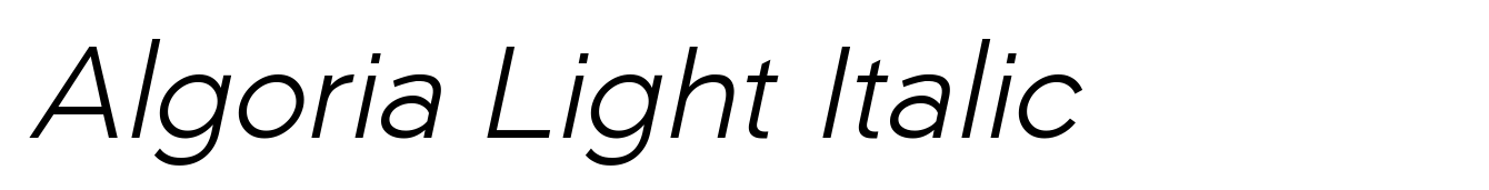 Algoria Light Italic
